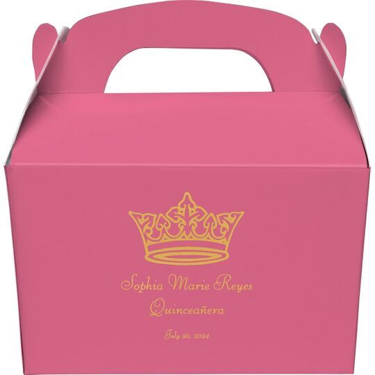 Delicate Princess Crown Gable Favor Boxes